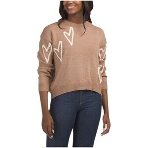 ELAN Heart Printed Sweater